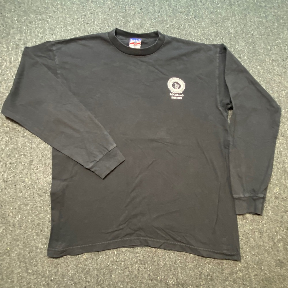 Union Made IBEW Local 103 Shirt XL Mens Black Long Sleeve America Is A Union Tee